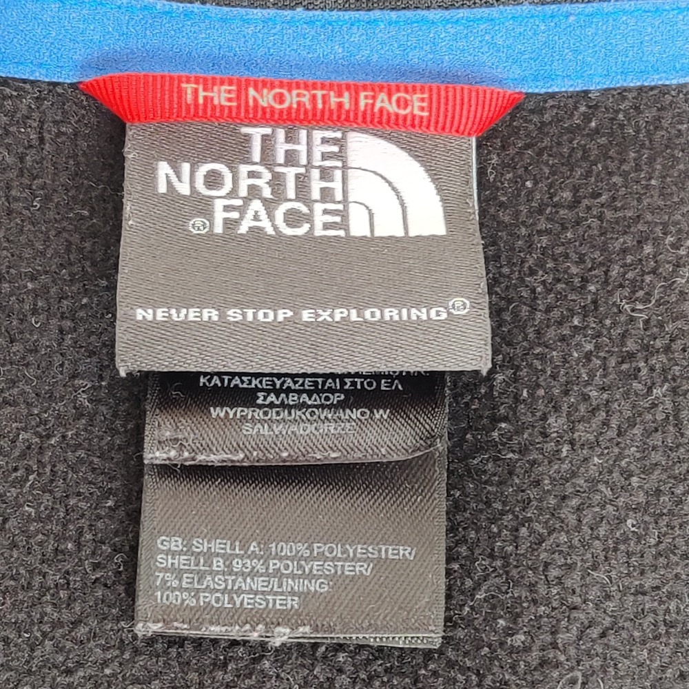 The North Face Men's 1/4‎ Zip Black Blue Trim Pullover Medium Athletic Sweater - Picture 3 of 16